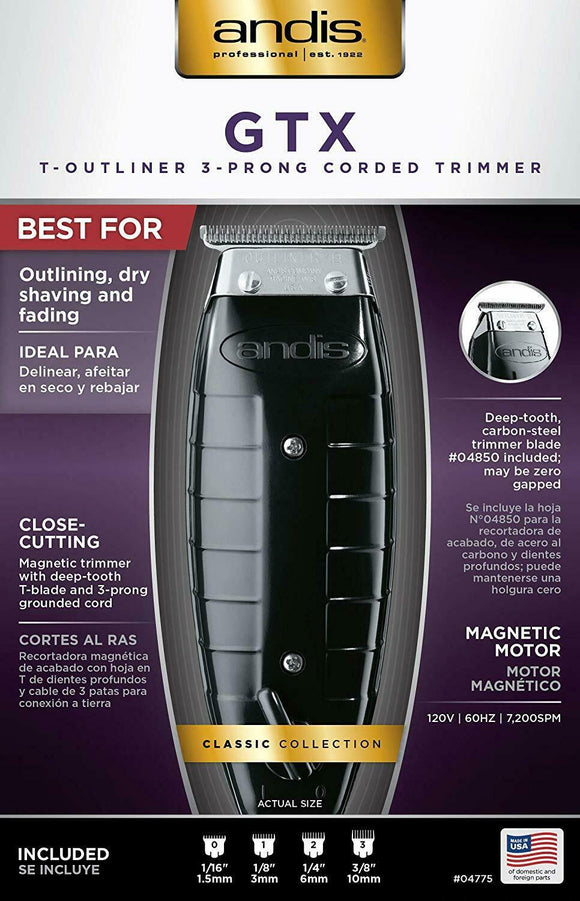Andis Professional GTX T-Outliner Beard/Hair Trimmer, Black