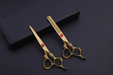 Kabod Professional Hair Cutting Japanese Scissors Barber Stylist Salon Shears 6" VG10 Dragon Gold